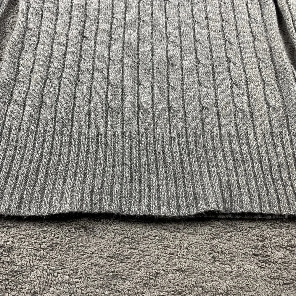 New York & Company Cable Knit Sweater‎ Womens Medium Gray Tunic High Nieck